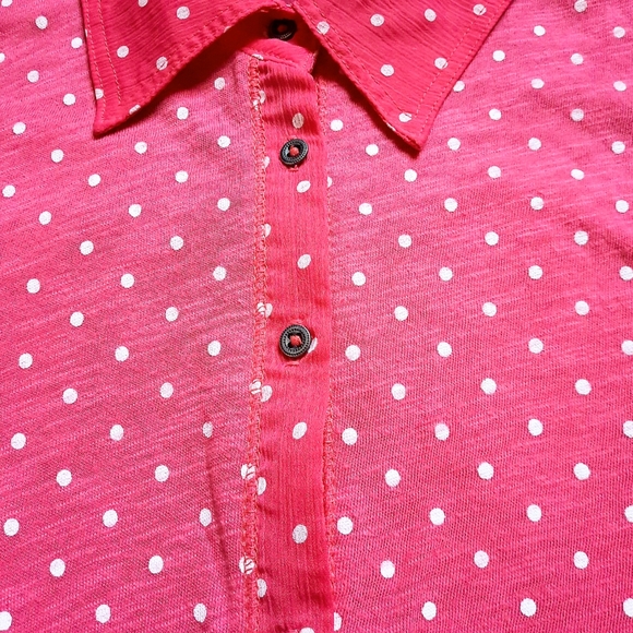 Aéropostale M Pink Polkadot Buttoned Sleeveless Blouse - Picture 3 of 7